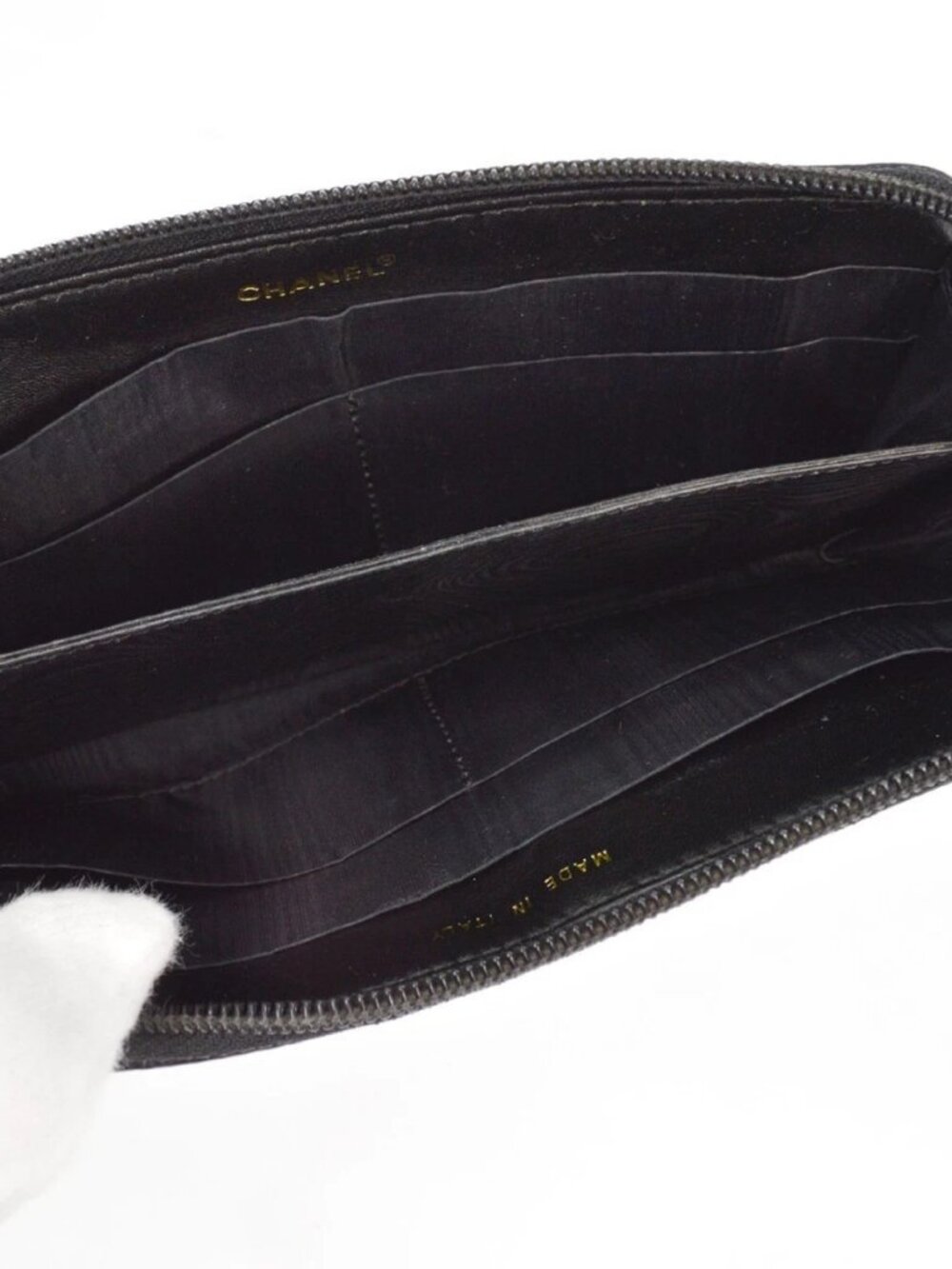 Chanel Black Calfskin Zip Around Wallet - Picture 4 of 7